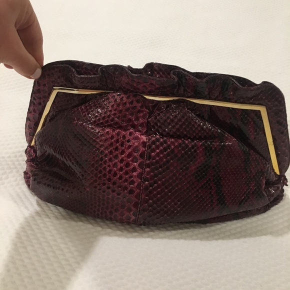Judith Leiber Authentic ReptileSkinBurgundyPurple - Picture 3 of 11